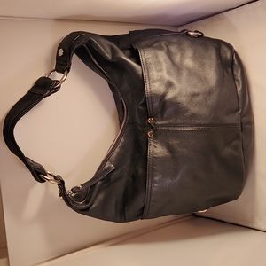 "Tignanello" Black Leather Hobo Purse
